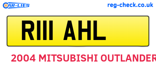 R111AHL are the vehicle registration plates.