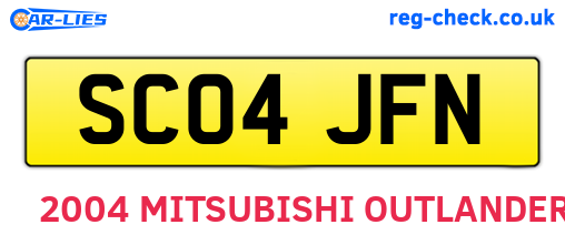 SC04JFN are the vehicle registration plates.