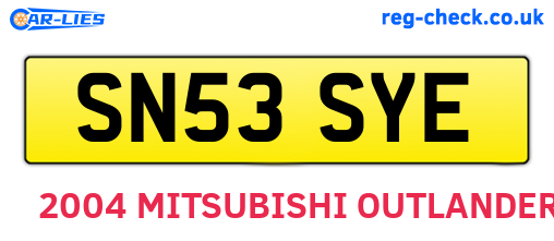 SN53SYE are the vehicle registration plates.