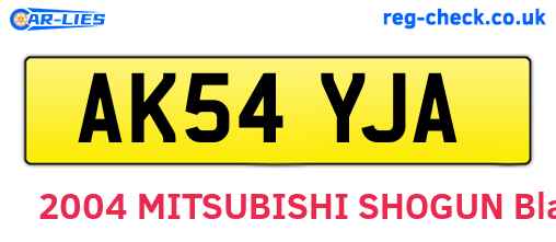 AK54YJA are the vehicle registration plates.