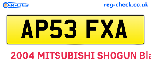 AP53FXA are the vehicle registration plates.