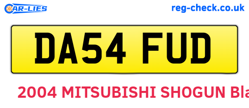 DA54FUD are the vehicle registration plates.
