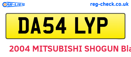 DA54LYP are the vehicle registration plates.