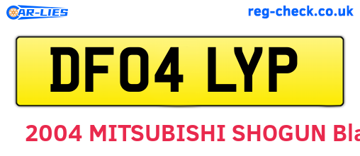 DF04LYP are the vehicle registration plates.
