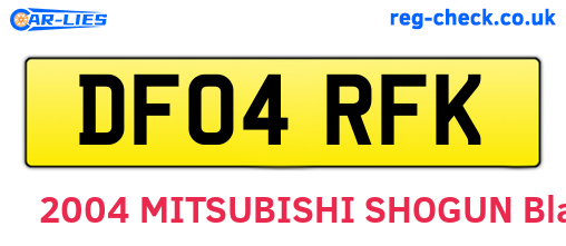 DF04RFK are the vehicle registration plates.