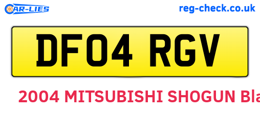 DF04RGV are the vehicle registration plates.