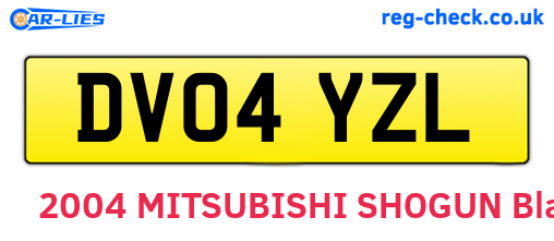 DV04YZL are the vehicle registration plates.