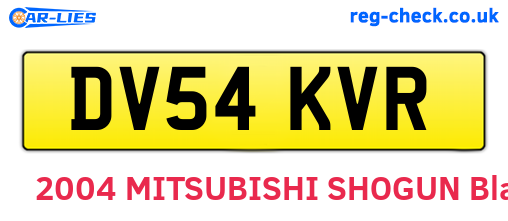DV54KVR are the vehicle registration plates.