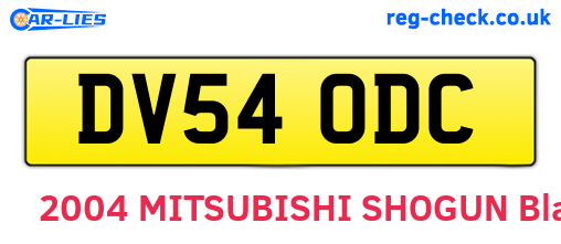 DV54ODC are the vehicle registration plates.