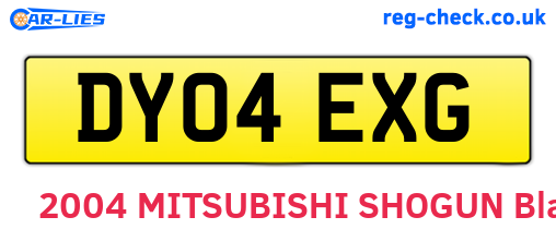 DY04EXG are the vehicle registration plates.