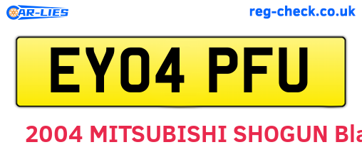 EY04PFU are the vehicle registration plates.