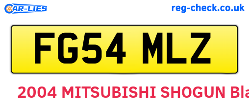 FG54MLZ are the vehicle registration plates.
