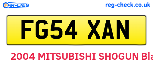 FG54XAN are the vehicle registration plates.