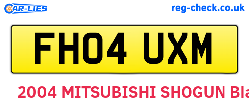 FH04UXM are the vehicle registration plates.