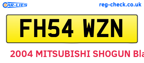 FH54WZN are the vehicle registration plates.