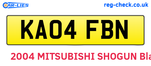 KA04FBN are the vehicle registration plates.