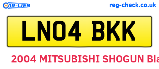 LN04BKK are the vehicle registration plates.