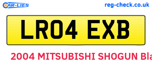 LR04EXB are the vehicle registration plates.