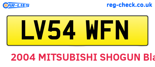LV54WFN are the vehicle registration plates.