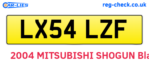 LX54LZF are the vehicle registration plates.