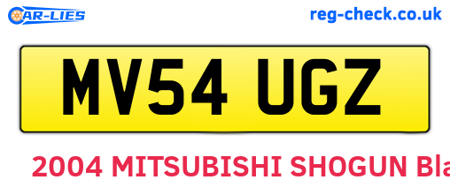 MV54UGZ are the vehicle registration plates.