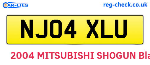NJ04XLU are the vehicle registration plates.
