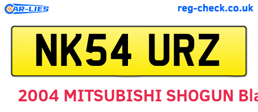 NK54URZ are the vehicle registration plates.