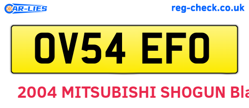 OV54EFO are the vehicle registration plates.