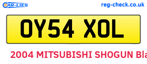 OY54XOL are the vehicle registration plates.