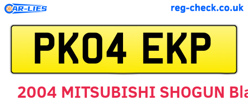 PK04EKP are the vehicle registration plates.