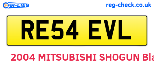 RE54EVL are the vehicle registration plates.