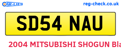 SD54NAU are the vehicle registration plates.