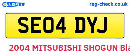 SE04DYJ are the vehicle registration plates.