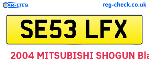 SE53LFX are the vehicle registration plates.