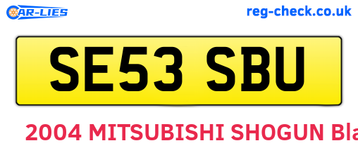 SE53SBU are the vehicle registration plates.