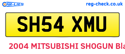SH54XMU are the vehicle registration plates.