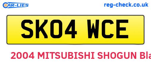 SK04WCE are the vehicle registration plates.