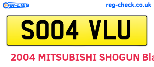 SO04VLU are the vehicle registration plates.