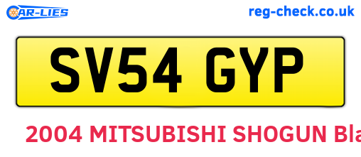 SV54GYP are the vehicle registration plates.