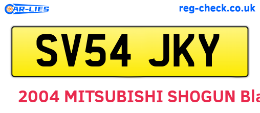 SV54JKY are the vehicle registration plates.