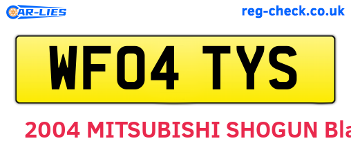 WF04TYS are the vehicle registration plates.