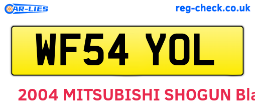 WF54YOL are the vehicle registration plates.