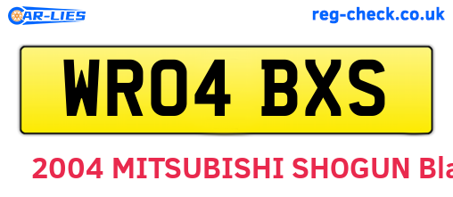 WR04BXS are the vehicle registration plates.