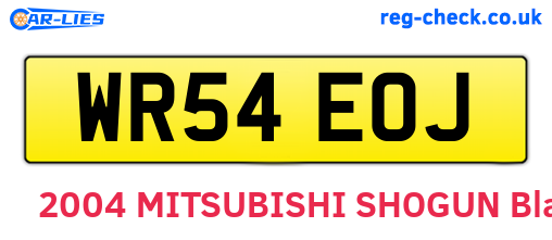WR54EOJ are the vehicle registration plates.