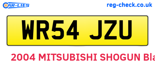 WR54JZU are the vehicle registration plates.