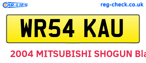 WR54KAU are the vehicle registration plates.