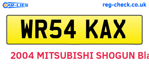 WR54KAX are the vehicle registration plates.