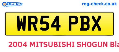WR54PBX are the vehicle registration plates.