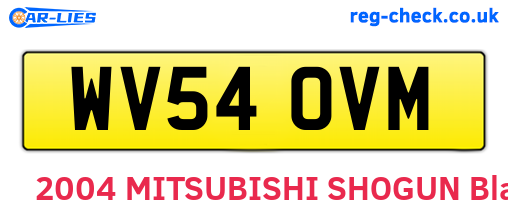 WV54OVM are the vehicle registration plates.