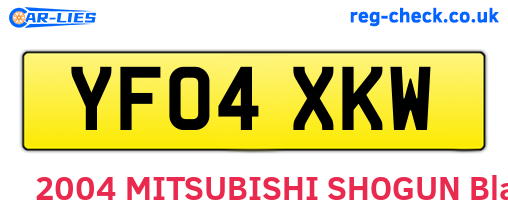YF04XKW are the vehicle registration plates.